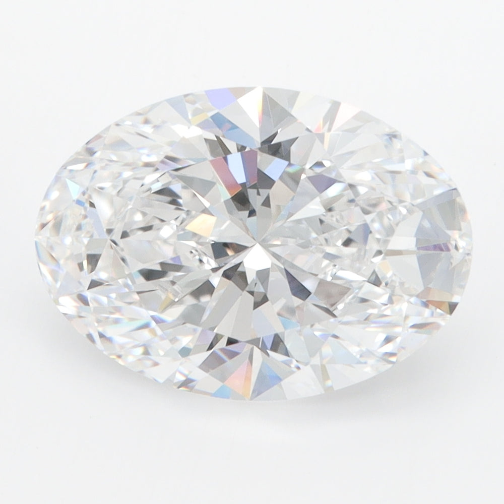 4.0 Carat Oval Lab Diamond with  Cut Diamond in 14KT  view 1
