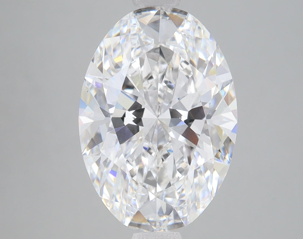 4.01 Carat Oval Lab Diamond with  Cut Diamond in 14KT  view 1
