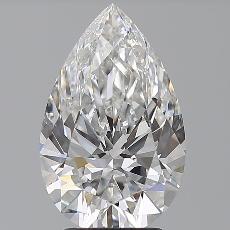 3.26 Carat Pear Lab Diamond with  Cut Diamond in 14KT  view 1
