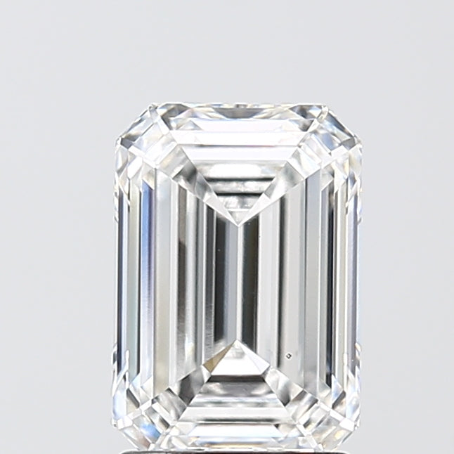 2.27 Carat Emerald Lab Diamond with  Cut Diamond in 14KT  view 1
