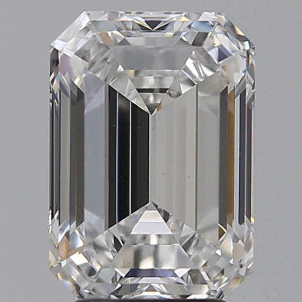 4.09 Carat Emerald Lab Diamond with  Cut Diamond in 14KT  view 1
