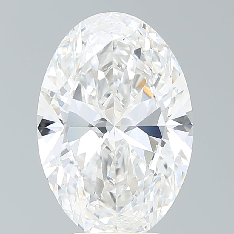 4.37 Carat Oval Lab Diamond with  Cut Diamond in 14KT  view 1
