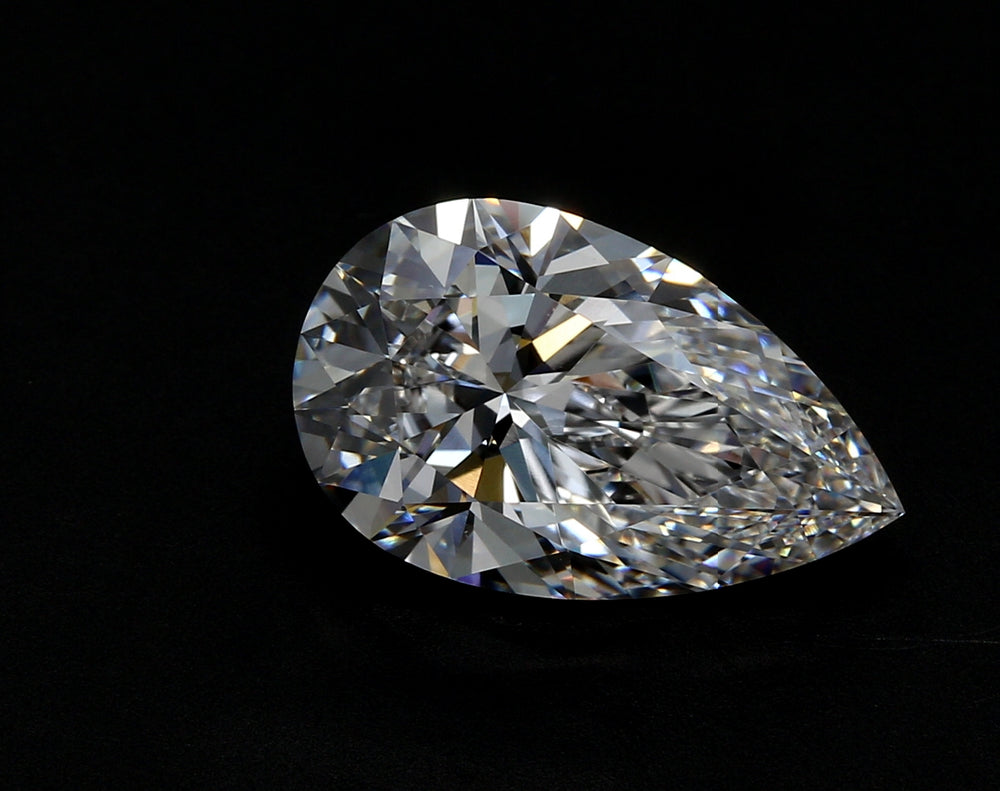 3.01 Carat Pear Lab Diamond with  Cut Diamond in 14KT  view 1
