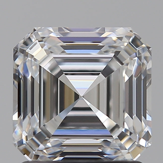 1.52 Carat Asscher Lab Diamond with  Cut Diamond in 14KT  view 1
