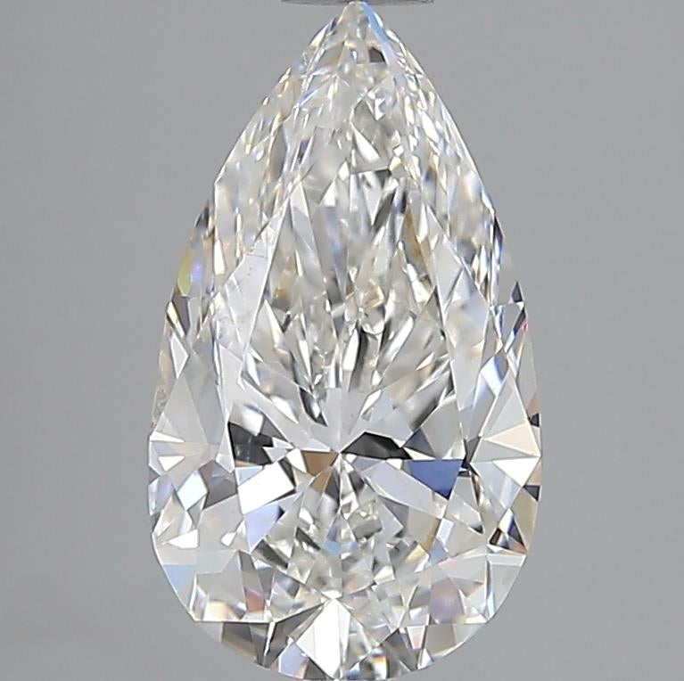 3.0 Carat Pear Lab Diamond with  Cut Diamond in 14KT  view 1
