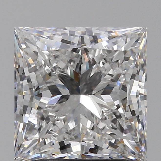 2.79 Carat Princess Lab Diamond with  Cut Diamond in 14KT  view 1
