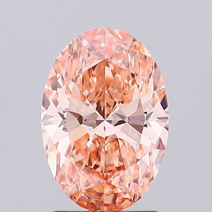 2.0 Carat Oval Lab Diamond with  Cut Diamond in 14KT  view 1
