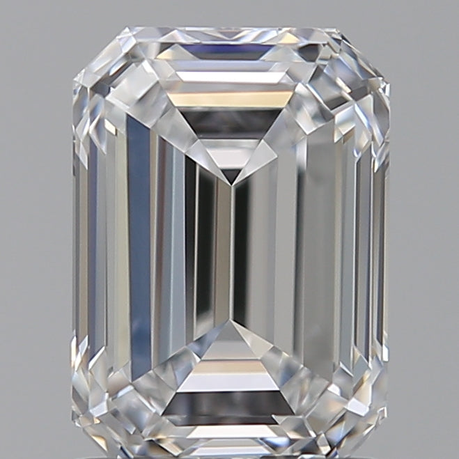 1.5 Carat Emerald Lab Diamond with  Cut Diamond in 14KT  view 1

