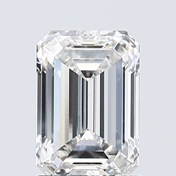 1.71 Carat Emerald Lab Diamond with  Cut Diamond in 14KT  view 1
