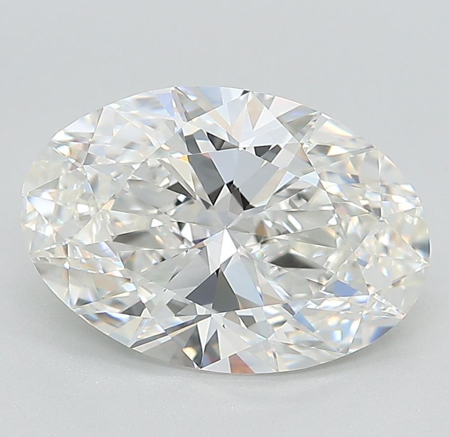 3.3 Carat Oval Lab Diamond with  Cut Diamond in 14KT  view 1
