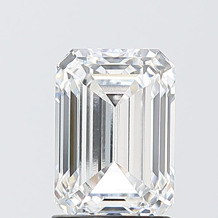 2.05 Carat Emerald Lab Diamond with  Cut Diamond in 14KT  view 1
