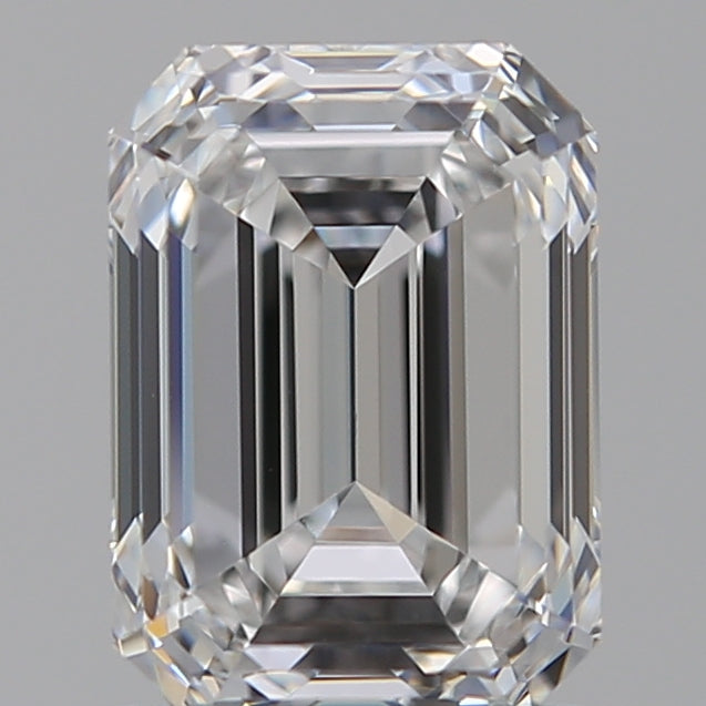 1.5 Carat Emerald Lab Diamond with  Cut Diamond in 14KT  view 1
