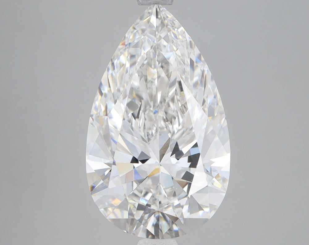 4.0 Carat Pear Lab Diamond with  Cut Diamond in 14KT  view 1
