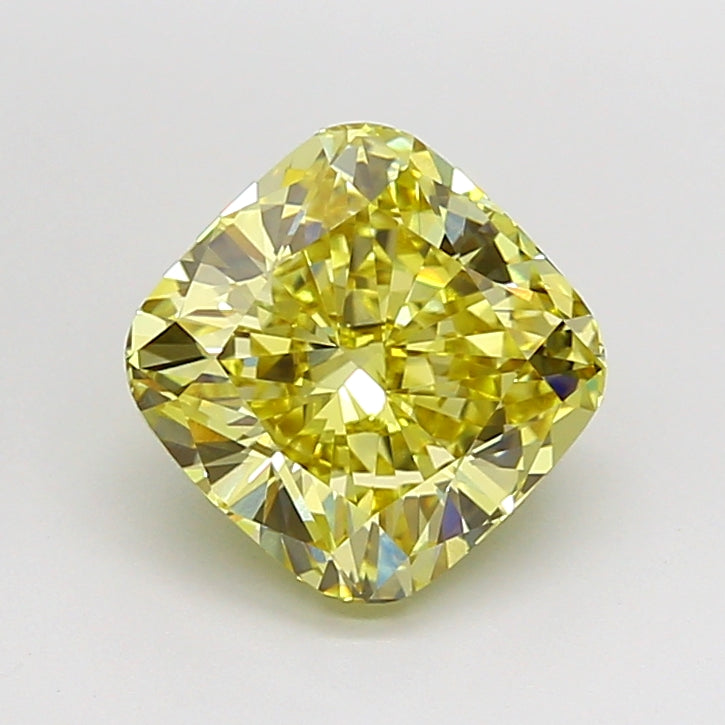 3.05 Carat Cushion Lab Diamond with  Cut Diamond in 14KT  view 1
