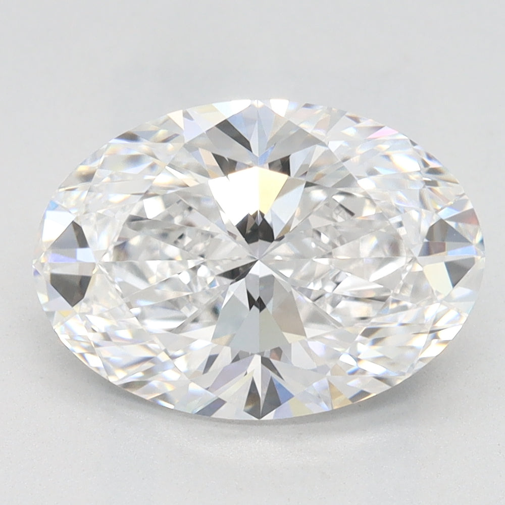 2.64 Carat Oval Lab Diamond with  Cut Diamond in 14KT  view 1
