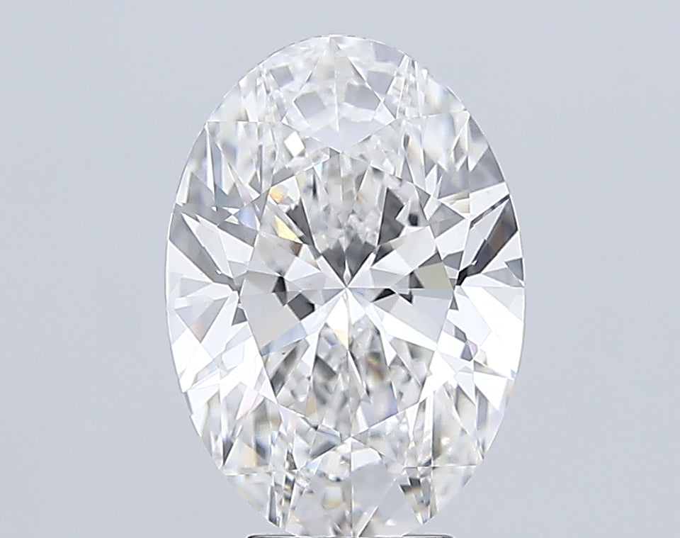 6.01 Carat Oval Lab Diamond with  Cut Diamond in 14KT  view 1
