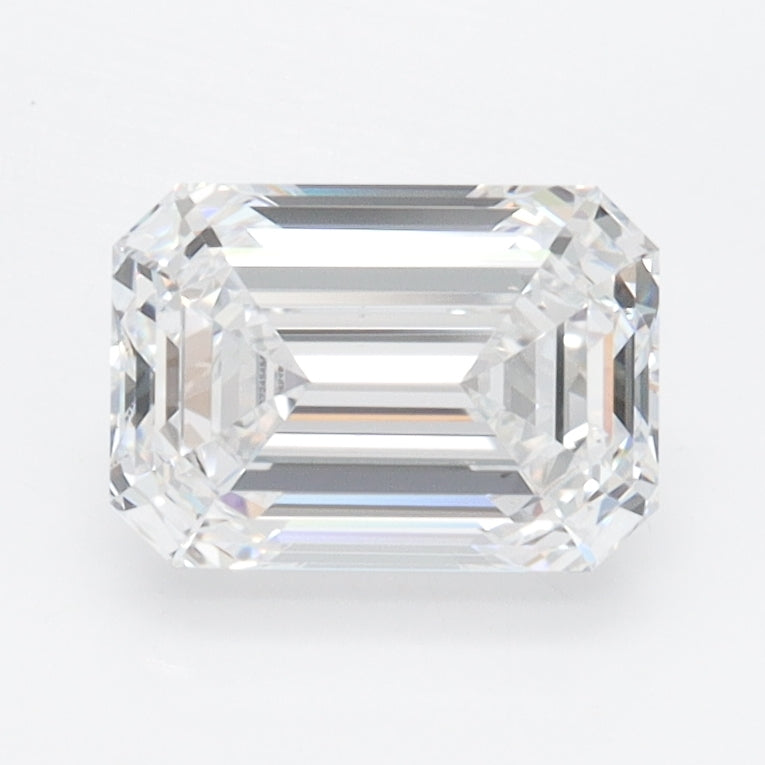 1.5 Carat Emerald Lab Diamond with  Cut Diamond in 14KT  view 1
