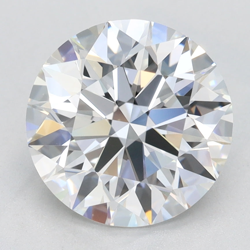 2.4 Carat Round Lab Diamond with  Cut Diamond in 14KT  view 1
