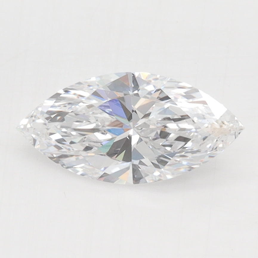 1.0 Carat Marquise Lab Diamond with  Cut Diamond in 14KT  view 1
