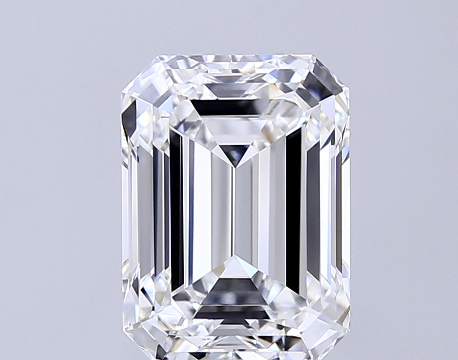 5.04 Carat Emerald Lab Diamond with  Cut Diamond in 14KT  view 1
