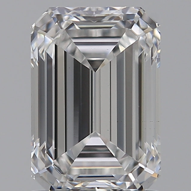 1.5 Carat Emerald Lab Diamond with  Cut Diamond in 14KT  view 1
