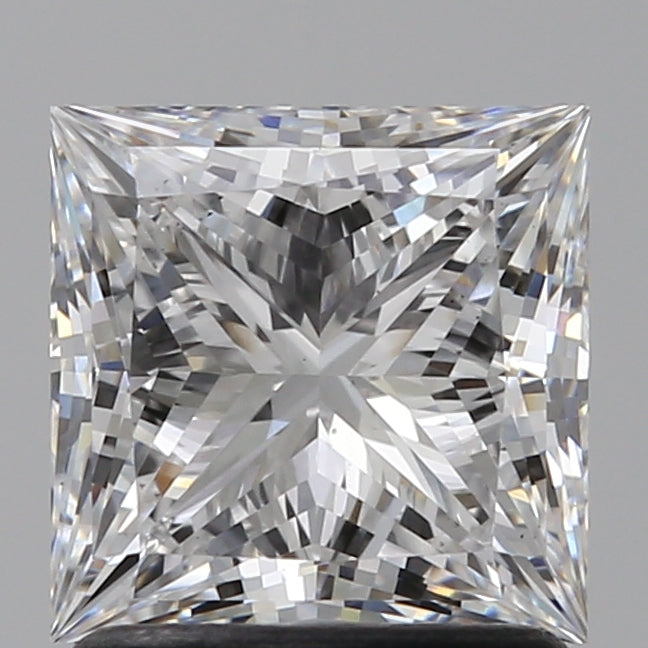 1.52 Carat Princess Lab Diamond with  Cut Diamond in 14KT  view 1
