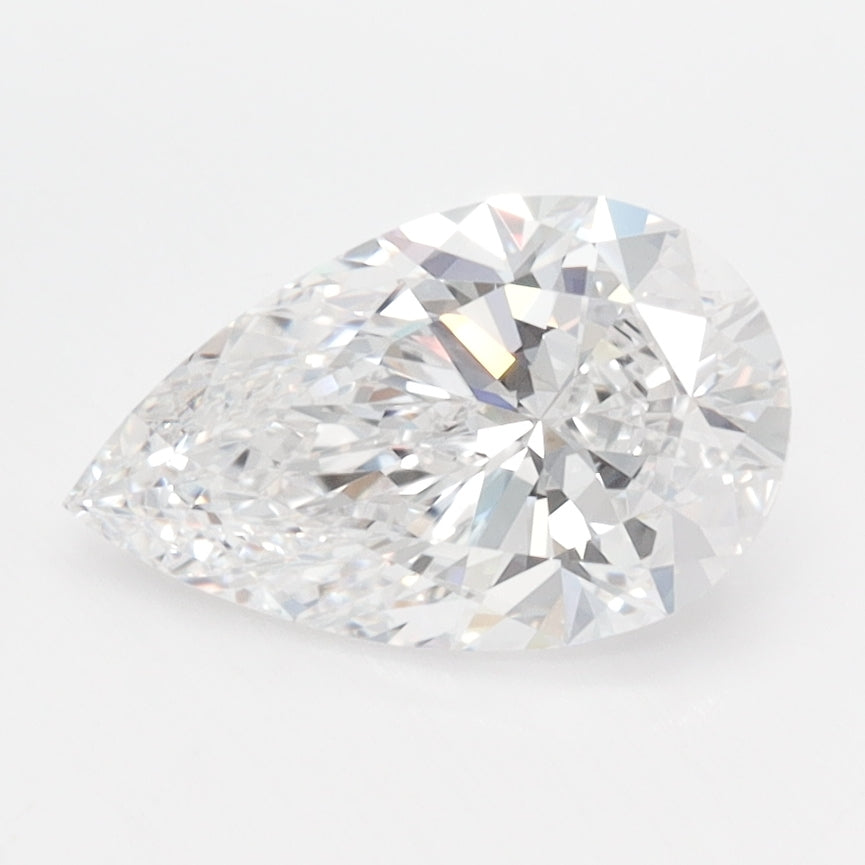 1.5 Carat Pear Lab Diamond with  Cut Diamond in 14KT  view 1
