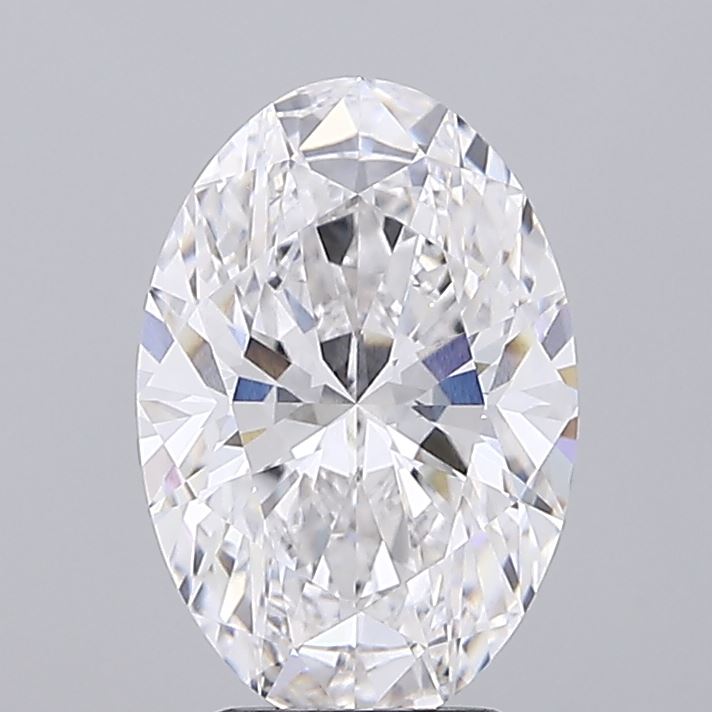 3.01 Carat Oval Lab Diamond with  Cut Diamond in 14KT  view 1
