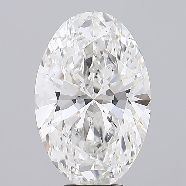 7.57 Carat Oval Lab Diamond with  Cut Diamond in 14KT  view 1
