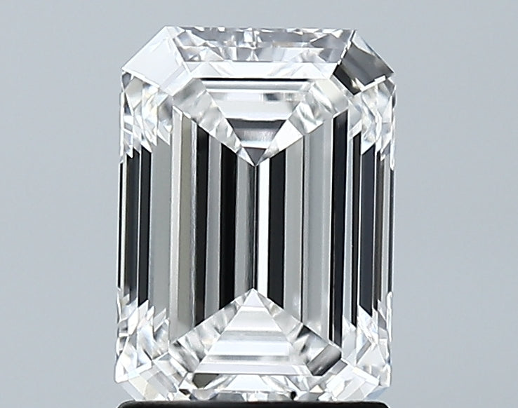 1.79 Carat Emerald Lab Diamond with  Cut Diamond in 14KT  view 1
