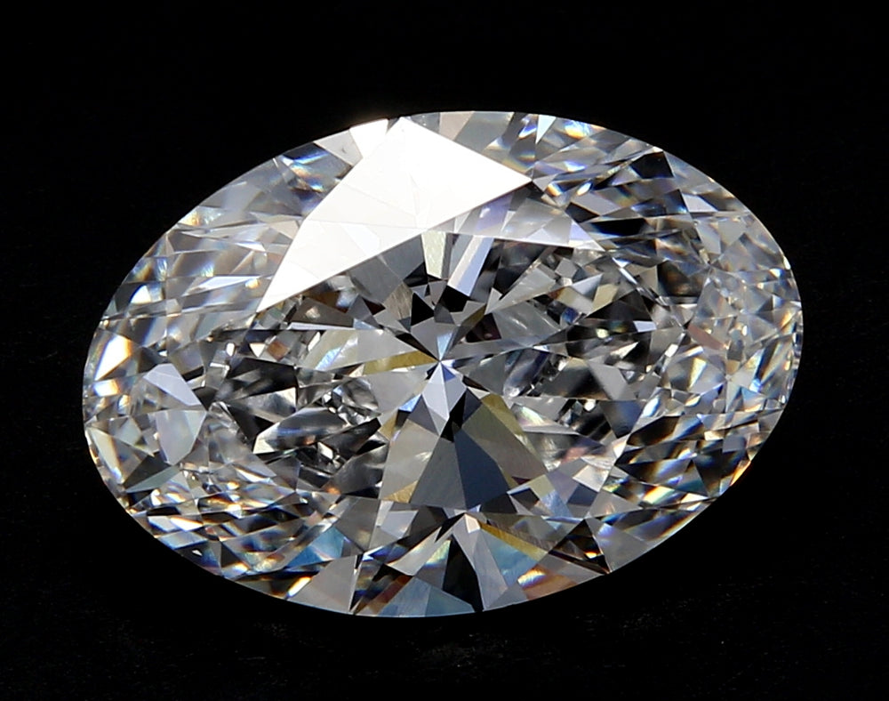 5.09 Carat Oval Lab Diamond with  Cut Diamond in 14KT  view 1
