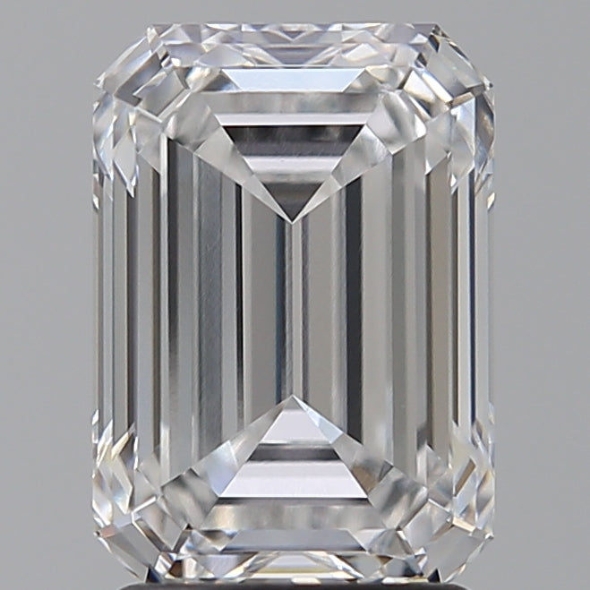 2.5 Carat Emerald Lab Diamond with  Cut Diamond in 14KT  view 1
