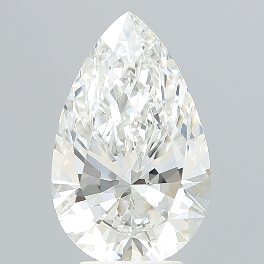 4.21 Carat Pear Lab Diamond with  Cut Diamond in 14KT  view 1
