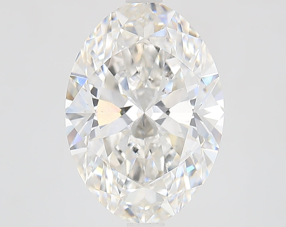 4.0 Carat Oval Lab Diamond with  Cut Diamond in 14KT  view 1
