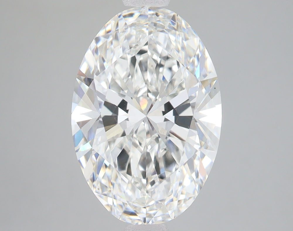 3.96 Carat Oval Lab Diamond with  Cut Diamond in 14KT  view 1
