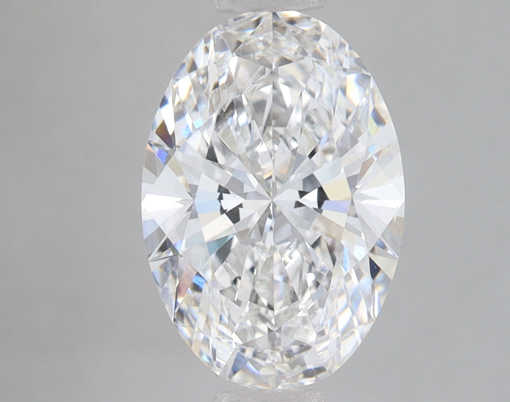 2.6 Carat Oval Lab Diamond with  Cut Diamond in 14KT  view 1

