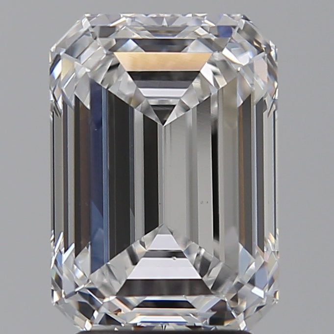 3.59 Carat Emerald Lab Diamond with  Cut Diamond in 14KT  view 1
