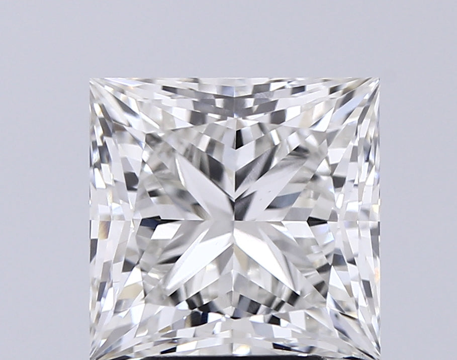 4.01 Carat Princess Lab Diamond with  Cut Diamond in 14KT  view 1
