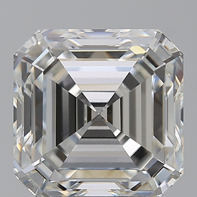 4.57 Carat Asscher Lab Diamond with  Cut Diamond in 14KT  view 1

