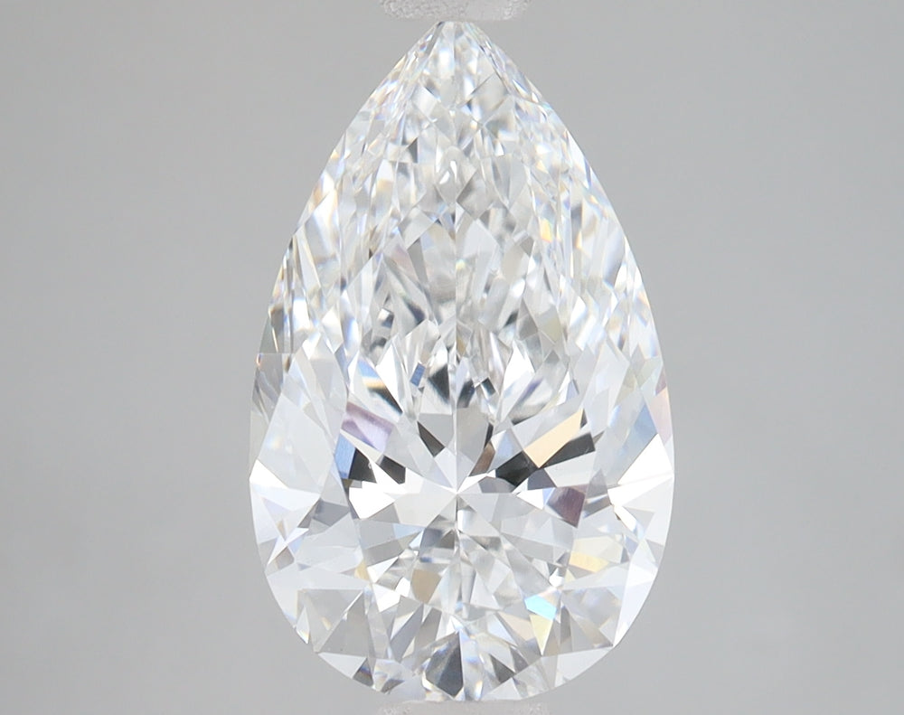 3.47 Carat Pear Lab Diamond with  Cut Diamond in 14KT  view 1
