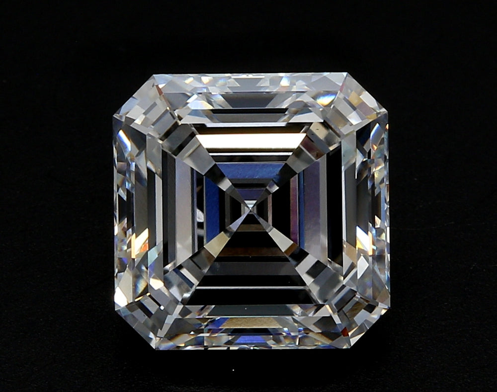 3.2 Carat Asscher Lab Diamond with  Cut Diamond in 14KT  view 1

