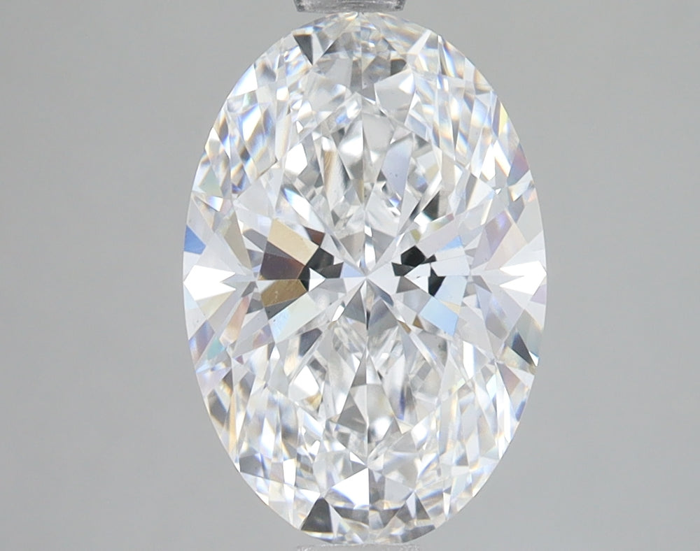 3.04 Carat Oval Lab Diamond with  Cut Diamond in 14KT  view 1
