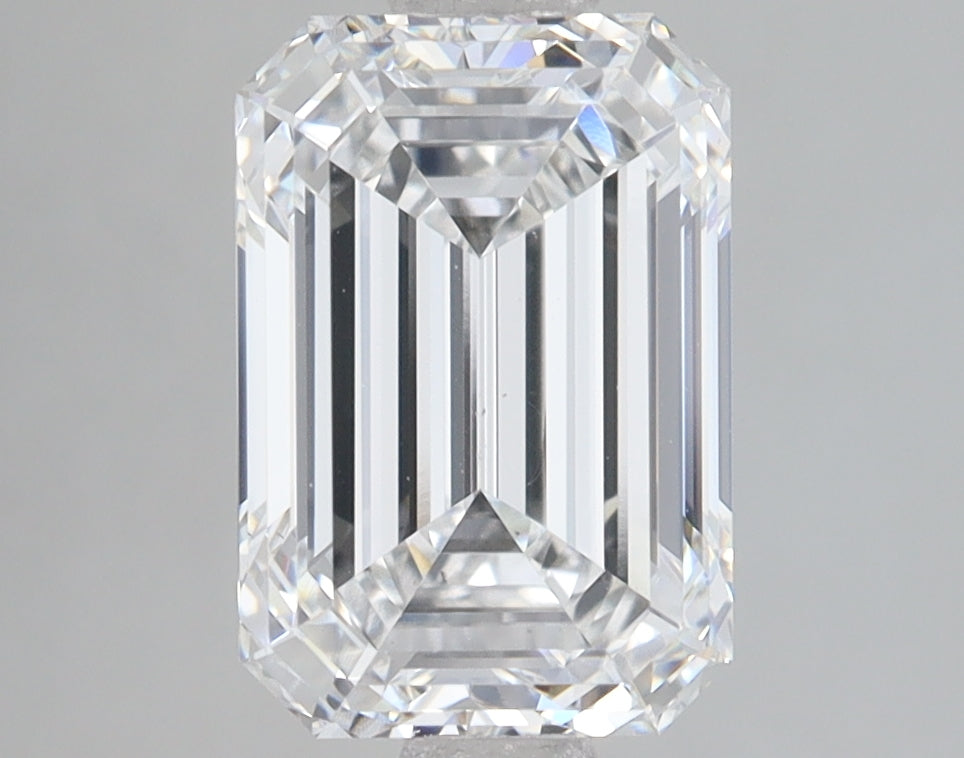 3.08 Carat Emerald Lab Diamond with  Cut Diamond in 14KT  view 1

