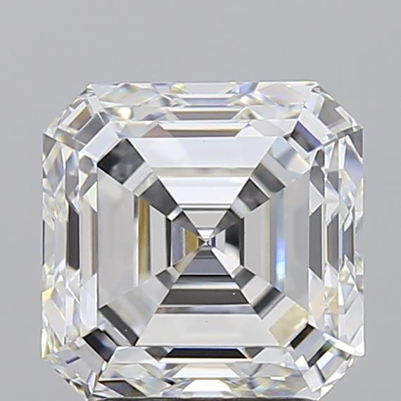 3.0 Carat Asscher Lab Diamond with  Cut Diamond in 14KT  view 1
