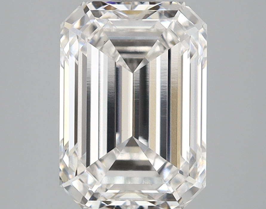 3.08 Carat Emerald Lab Diamond with  Cut Diamond in 14KT  view 1
