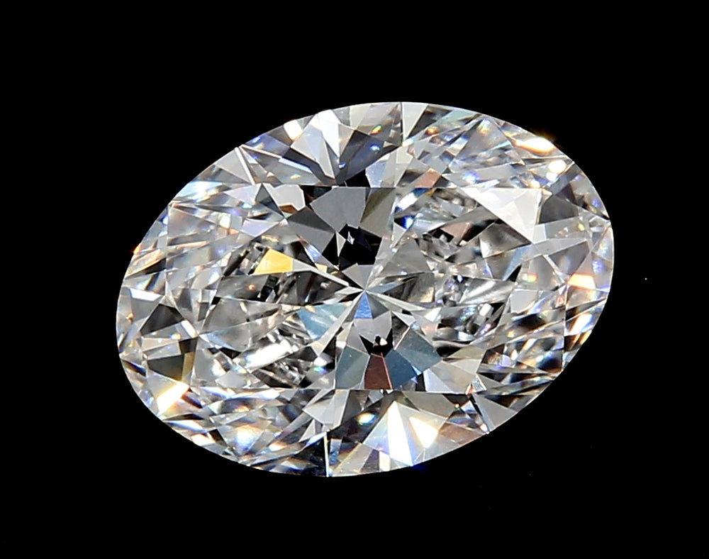 3.92 Carat Oval Lab Diamond with  Cut Diamond in 14KT  view 1

