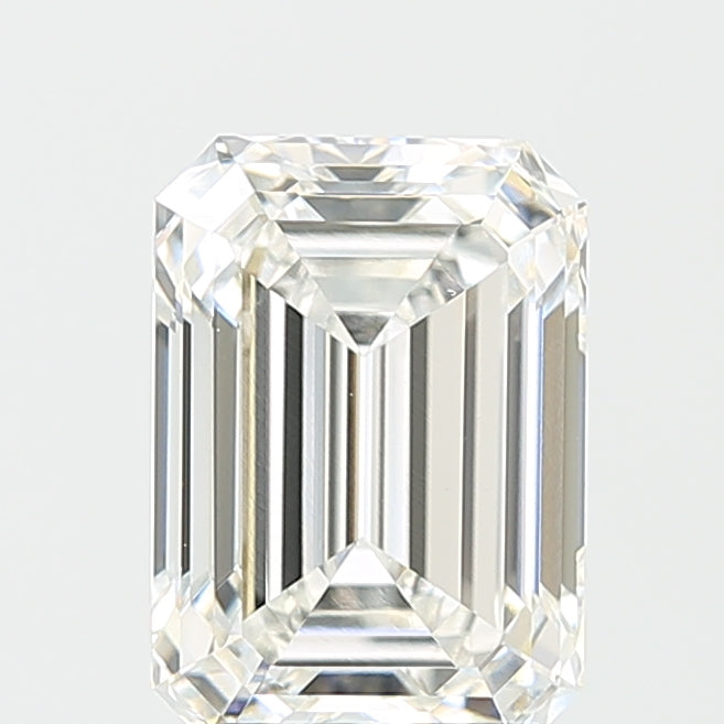 3.09 Carat Emerald Lab Diamond with  Cut Diamond in 14KT  view 1
