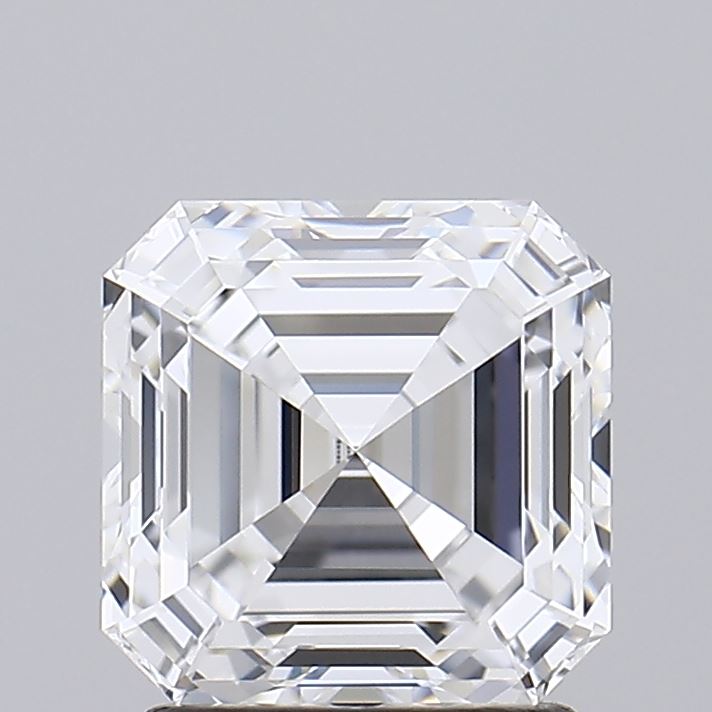 2.02 Carat Asscher Lab Diamond with  Cut Diamond in 14KT  view 1

