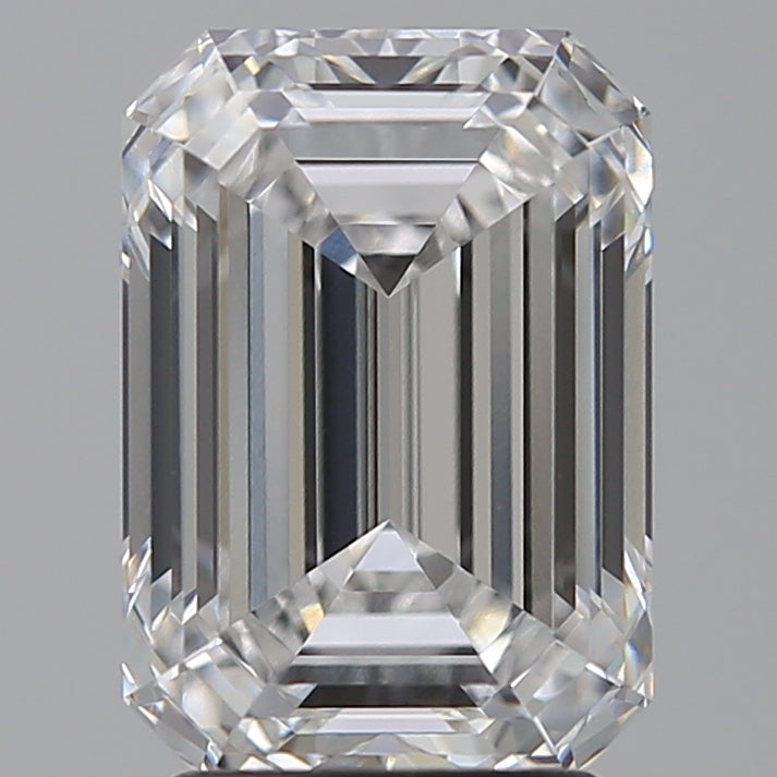 3.06 Carat Emerald Lab Diamond with  Cut Diamond in 14KT  view 1
