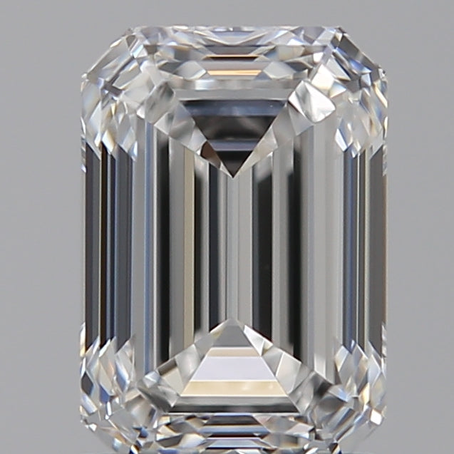 1.55 Carat Emerald Lab Diamond with  Cut Diamond in 14KT  view 1

